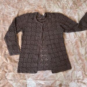 Brown Lace Cardigan